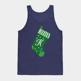 Christmas Stocking with Letter K Tank Top